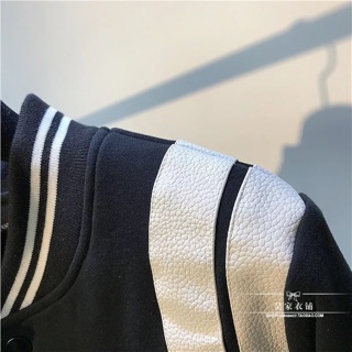Bomber jackets phối viền da