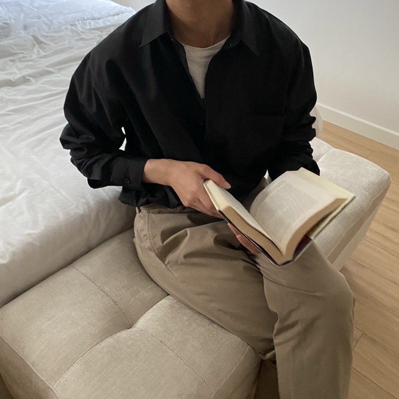 ÁO SƠ MI NAM - HEE BY OHI - Màu Đen Cotton 100%