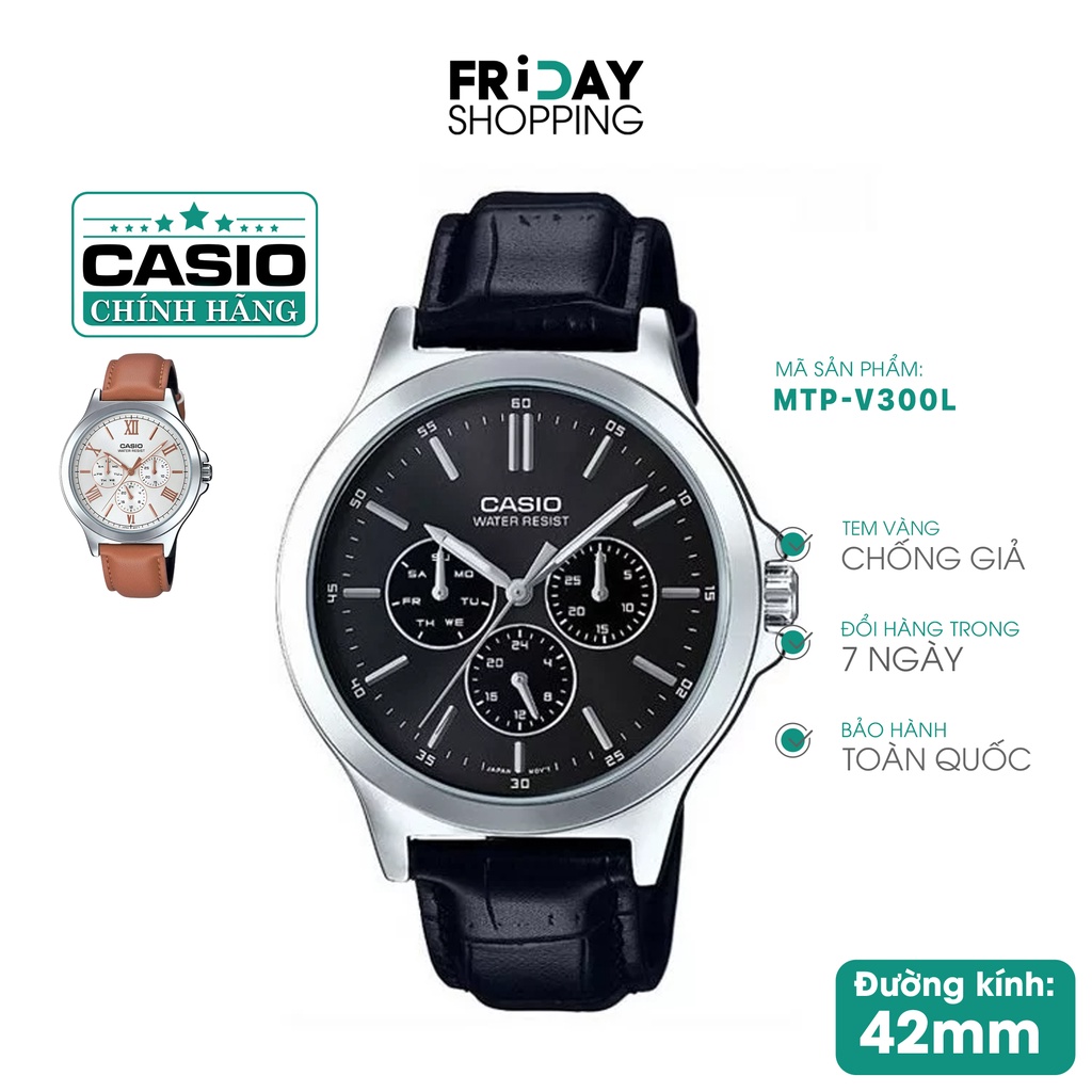 Đồng hồ nam Casio dây da MTP-V300L chính hãng Fridayshopping