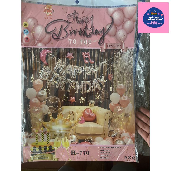 Set Bóng Trang Trí Sinh Nhật Người Thương ( Kèm Phụ Kiện)
