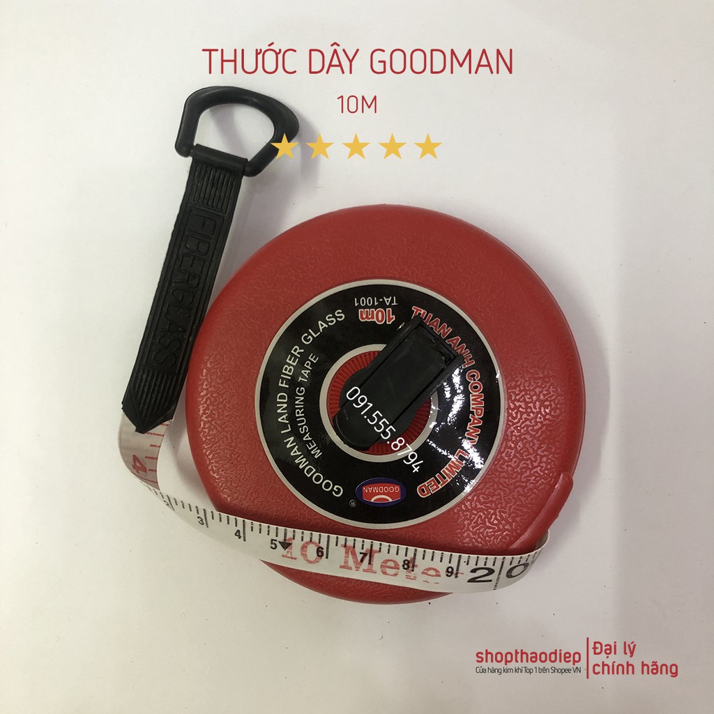 [HÀNG LOẠI 1] Thước Dây Vải 10m Goodman, Thước Cuộn Vải 10m Loại Tốt