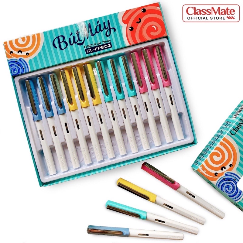 Bút máy ngòi trơn + kim tinh mẫu mới ClassMate FP601+FP602+FP603
