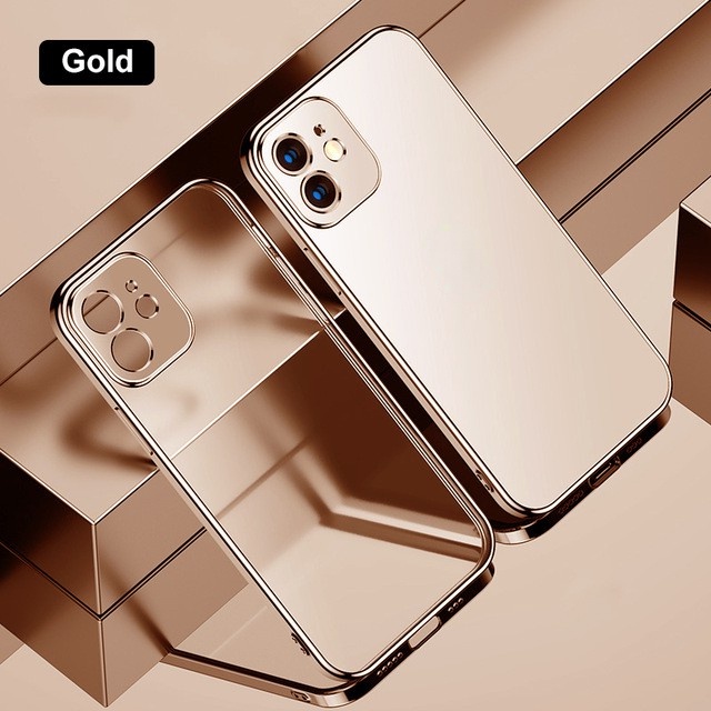 Ốp Lưng Trong Dẻo Mạ Màu cho iPhone 12 11 Pro Max 12 Mini