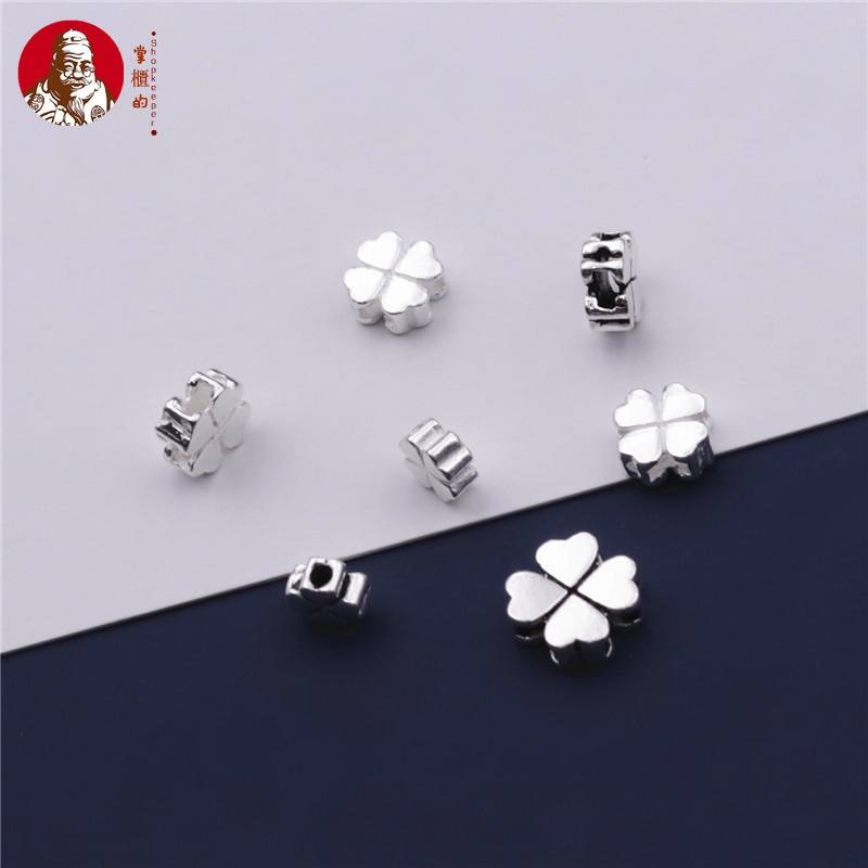 Hạt Xỏ Vòng Tay Bạc S925 Hình Cỏ Bốn Lá Phong Cách Thái Lan Độc Đáo