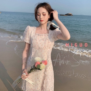 Đầm voan hoa tay phồng xinh xắn theo phong cách mùa hè 2021
