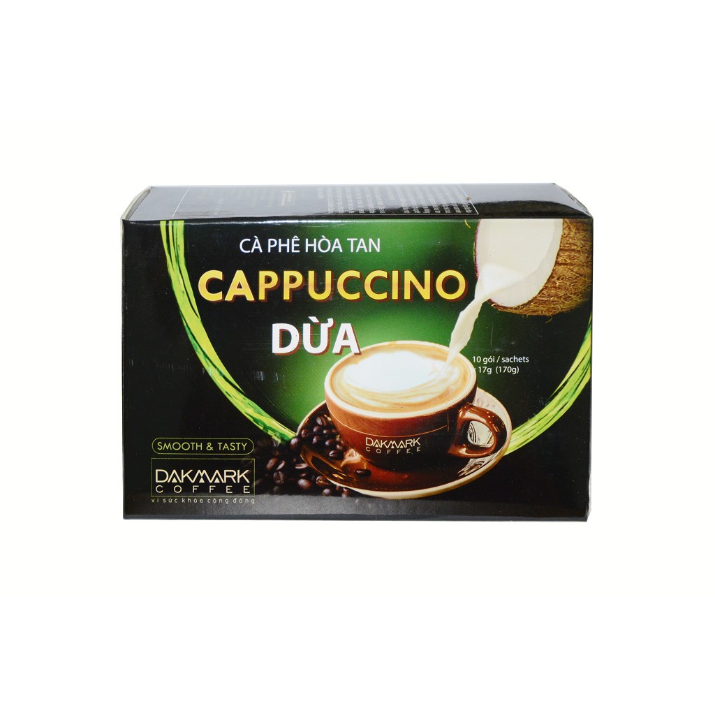 Cà phê Cappuccino dừa hoà tan DakMark- Hộp 10 gói x 17 g | BigBuy360 - bigbuy360.vn