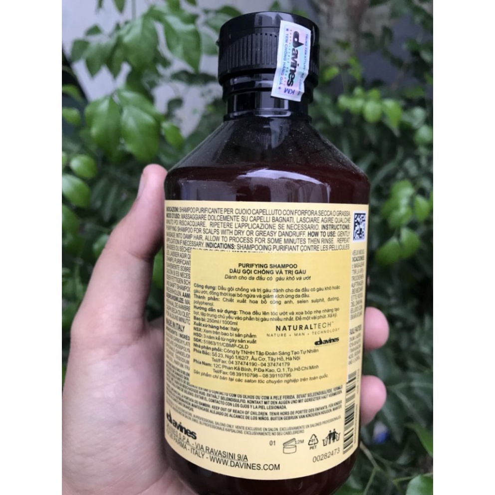 🇮🇹Davines🇮🇹 Dầu gội cho da đầu bị gàu DAVINES PURIFYING Shampoo