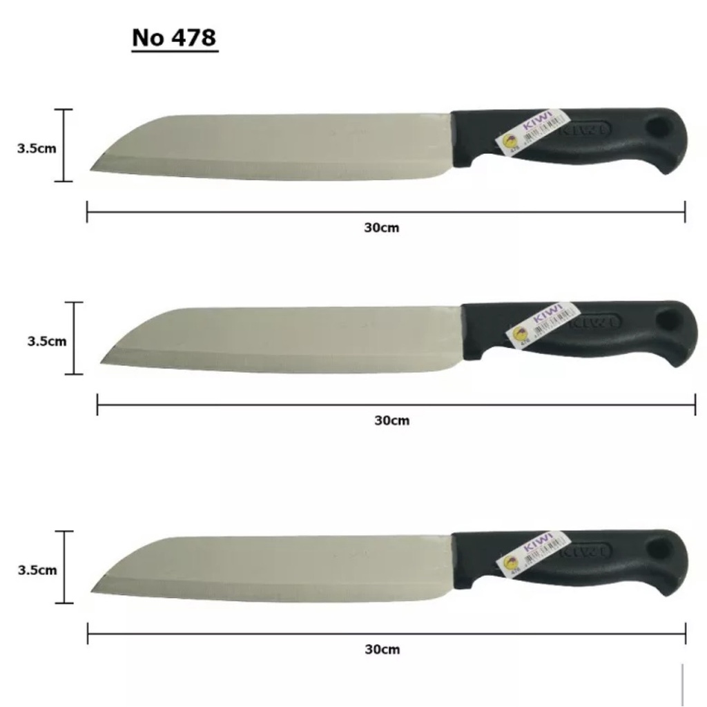 Dao Thái Lan KIWI cán đen làm bếp cao cấp siêu sắc bén đủ size