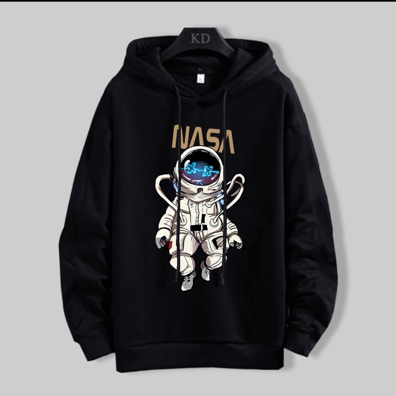 Áo khoác hoodie tay dài in hình phi hành gia thời trang Hàn Quốc mới 2021