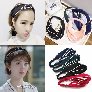 Băng Đô Turban Trơn Màu Viền Trắng Vải Voan Dày Dặn Mát Lạnh !