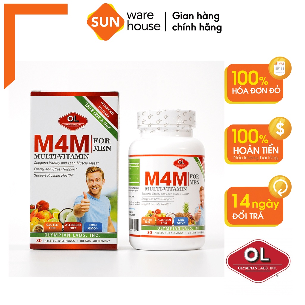 Viên Uống Bổ Sung Vitamin Cho Nam Giới Olympian Labs M4M Multi-Vitamin For Men 30 Viên