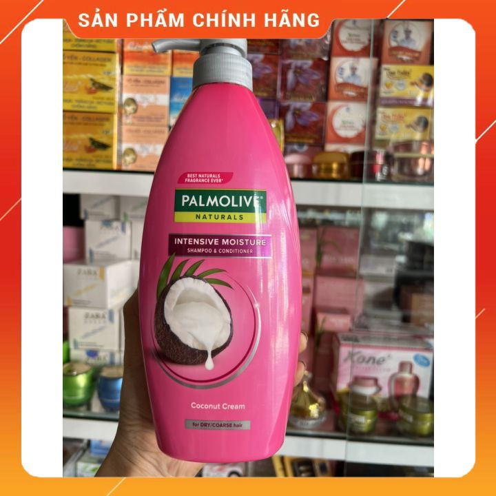 Dầu Gội - Xả 2in1 Palmolive Thiên Nhiên 600ml chai lớn mẫu mới (Màu Hồng hương dừa-Màu Tím  olive) mềm mượt giữ hương lâ