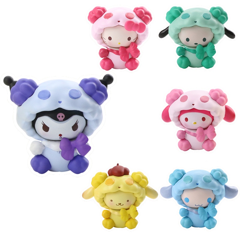 【Ready Stock】 Kuromi My Melody Cinnamoroll Hello Kitty  LinaBell Figure Toy Keychain Pendant Gift