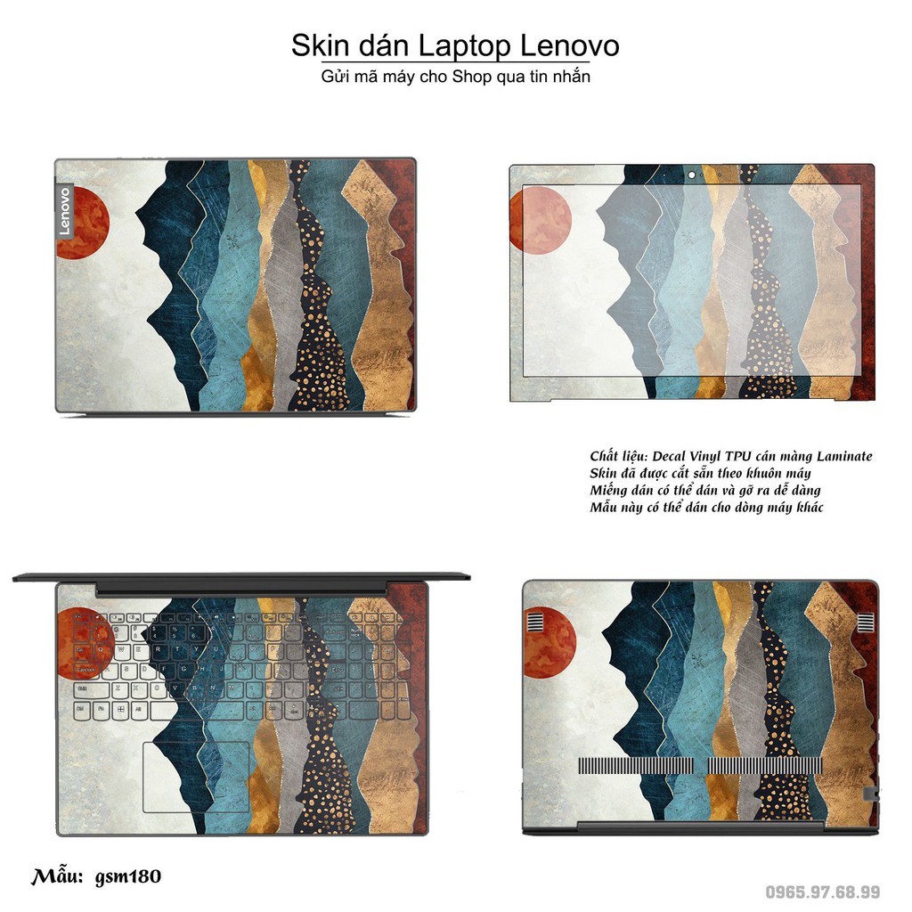 Skin dán Laptop Lenovo in hình sơn mài (inbox mã máy cho Shop)