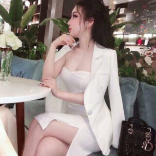 Set thời trang Đầm Dự Tiệc đầm Body Kèm áo khoác nữ