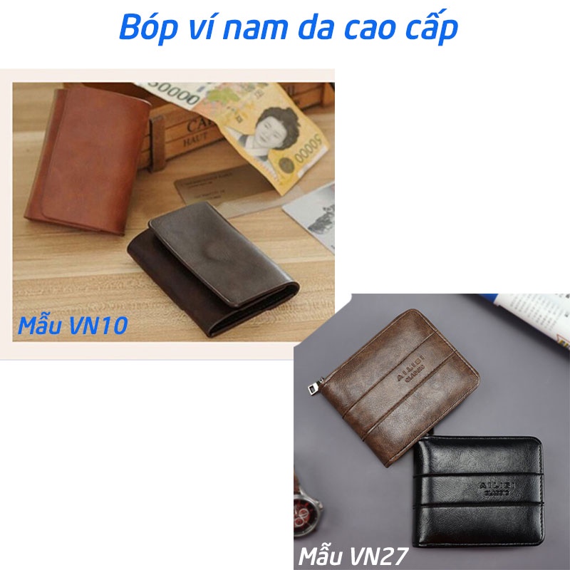 Bóp Ví Nam Ngắn Da PU Cao Cấp Có Nhiều Ngăn, Ví Da Nam Đẹp Nhỏ Gọn Tiện Dụng