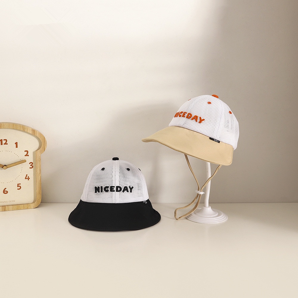 Nón Vành Tròn Thoáng Khí Thêu Chữ Xinh Xắn Cho Bé