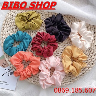 Dây buộc tóc co giãn vải phi bóng thời trang hàn quốc cho nữ, cột tóc vải phi bóng cho nữ
