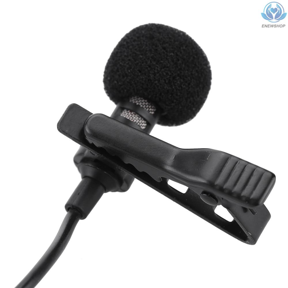 【enew】Mini Portable Clip-on Lapel Lavalier Hands-free 3.5mm Jack Condenser Wired Microphone Mic for iPhone iPad Smartphones Computer PC Laptop Loudspeaker