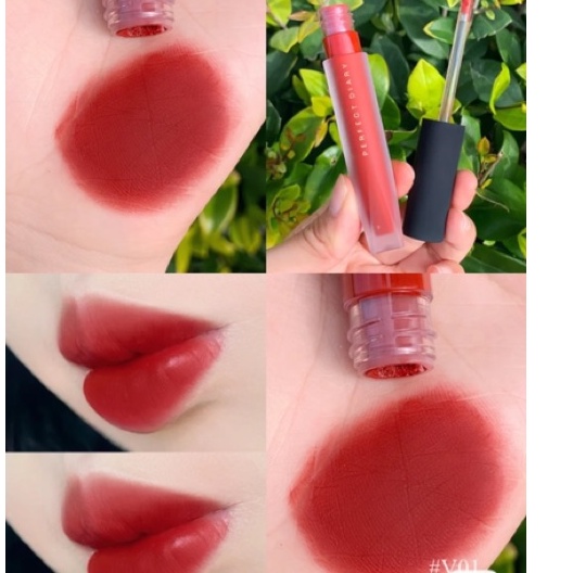 Có sẵn màu mới - Son kem lỳ perfect diary glamour select velvet liquid lipstick nội địa Trung