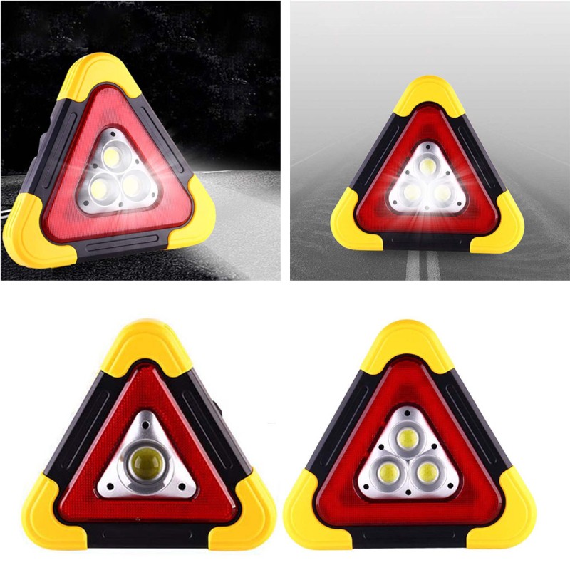 LIDU Multi Function Triangle Warning Sign Car LED Work light Road Safety Emergency