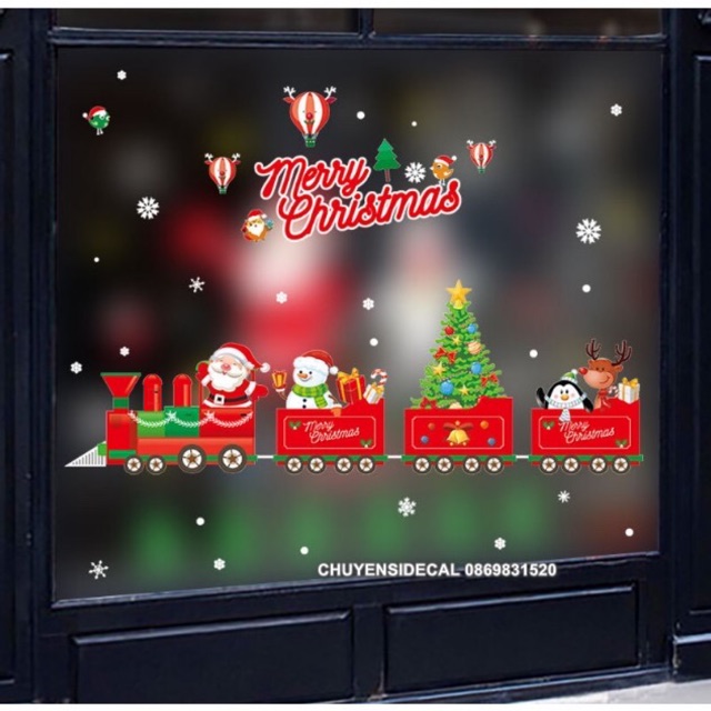 Dacel dán tường noel-đoàn tàu đỏ