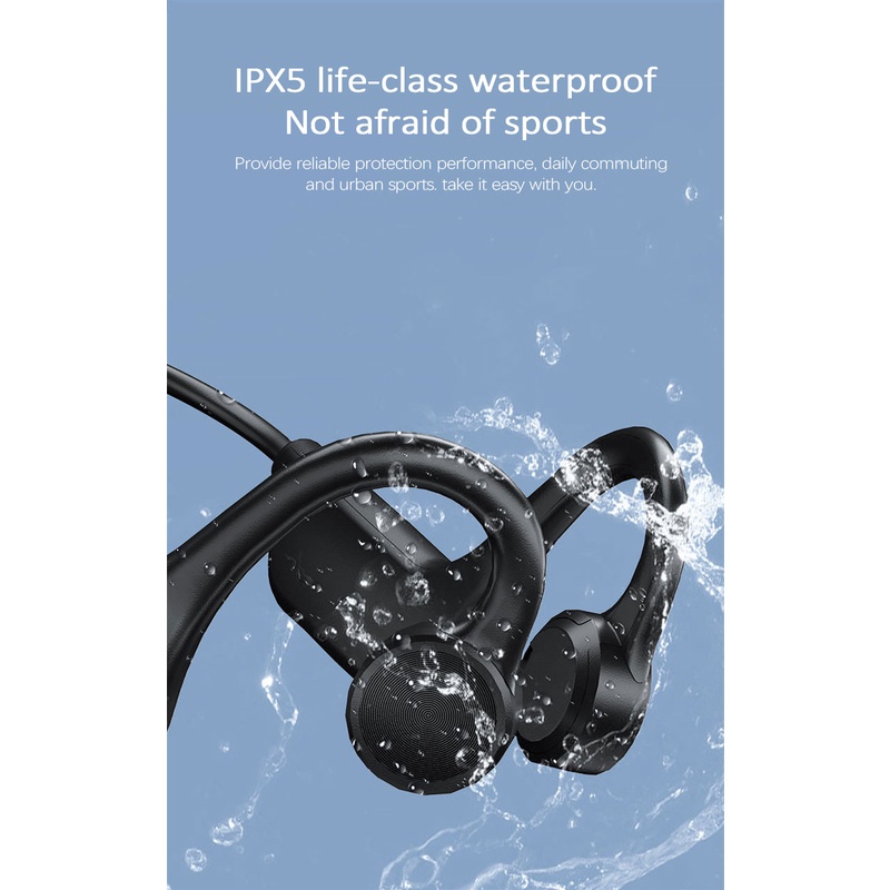 Tai nghe không dây 5.0 Truyền Âm Qua Xương Chống Nước Hỗ Trợ Thẻ Nhớ