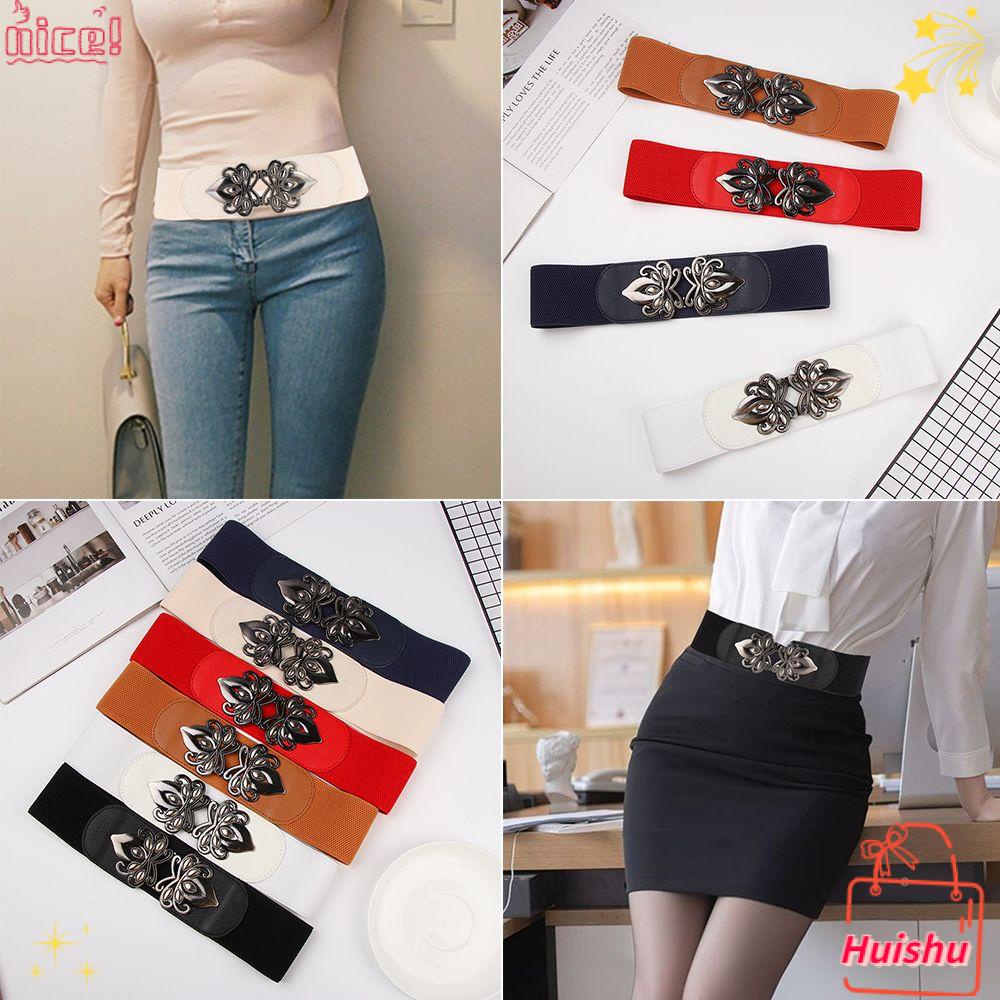✣Hs✣ Thắt Lưng Co Giãn Khóa Kim Loại Nhiều Màu Sắc Thanh Lịch Dành Cho Nữ