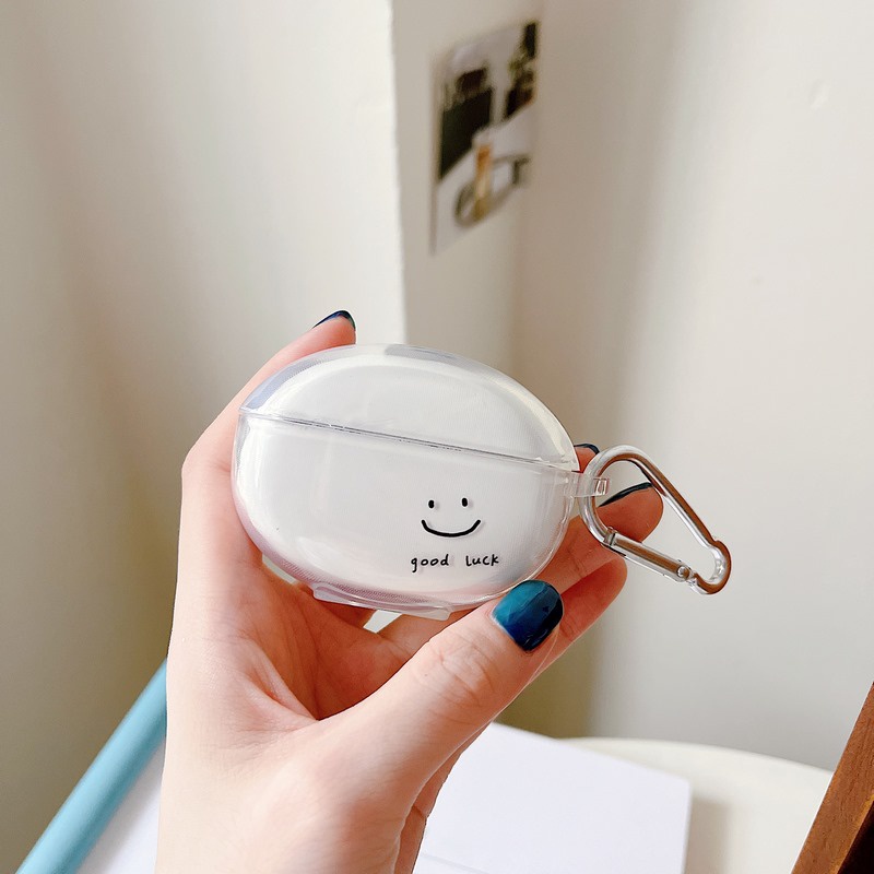 Vỏ Bảo Vệ Hộp Sạc Tai Nghe OPPO Enco X2 Hình Mặt Cười Kèm Móc Treo Tiện Dụng