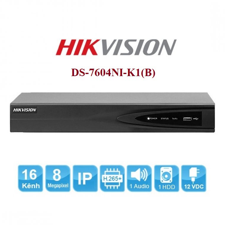 Đầu ghi hình camera IP 4 kênh HIKVISION DS-7604NI-K1 - Hàng chính hãng