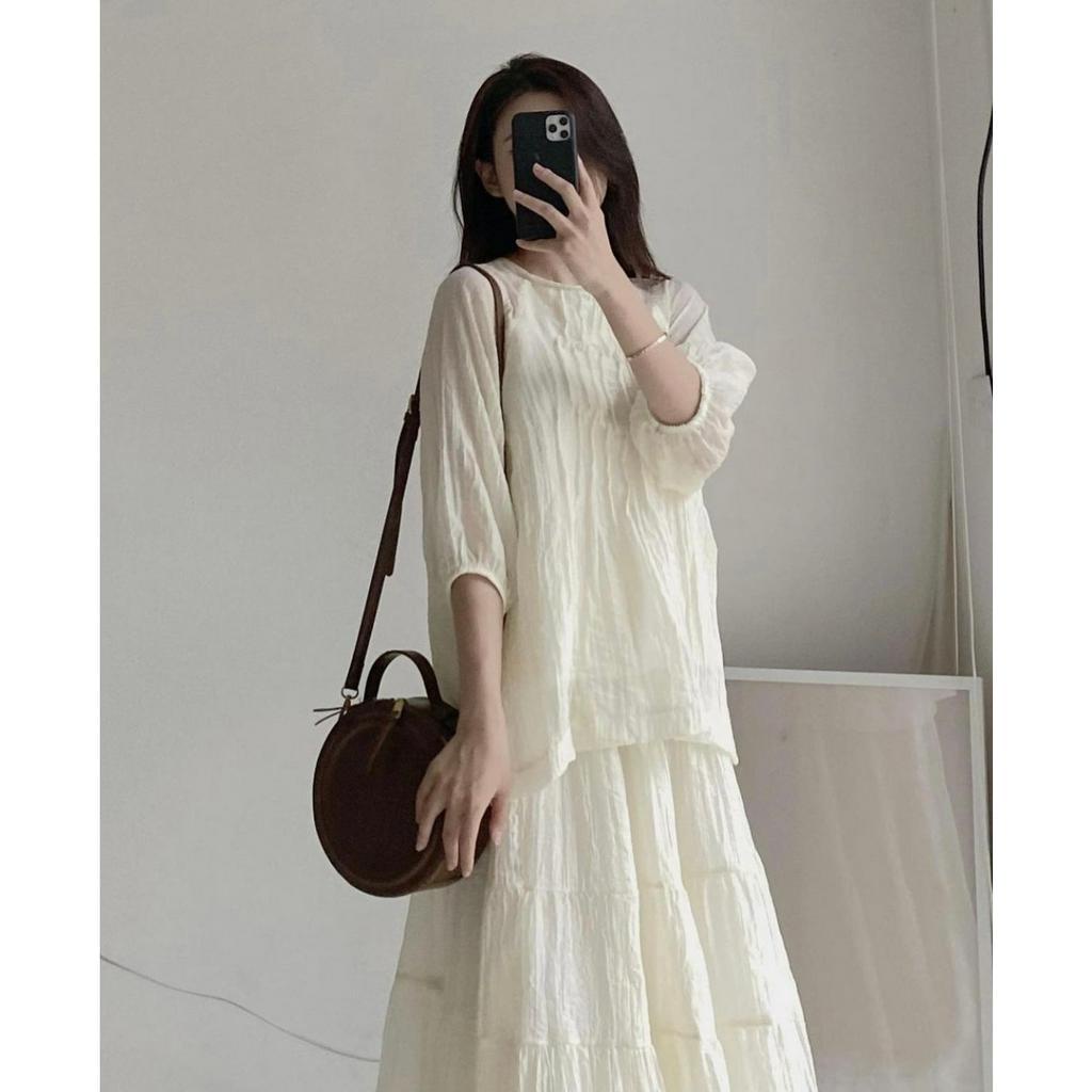 Set voan tơ 2 món kèm lót trong (ảnh thật)