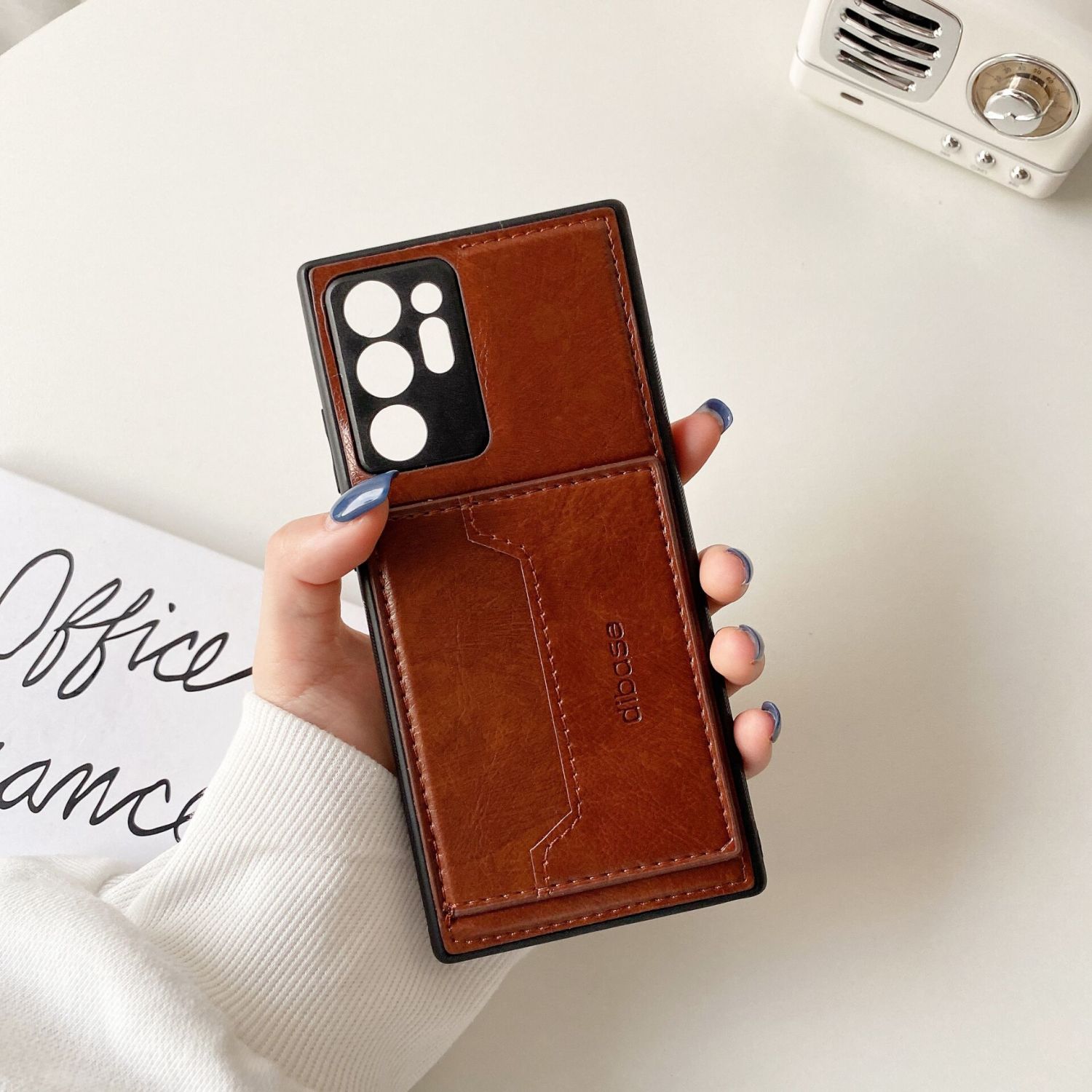 Phone Case For Samsung Galaxy Note20 Ultra 5G 6.9 inch Leather Pattern Cover Automatic Adsorption