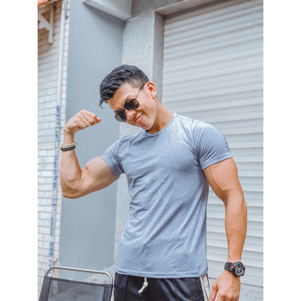 Áo thun body LÀNG HOA WORKOUT - Áo thun nam tập luyện