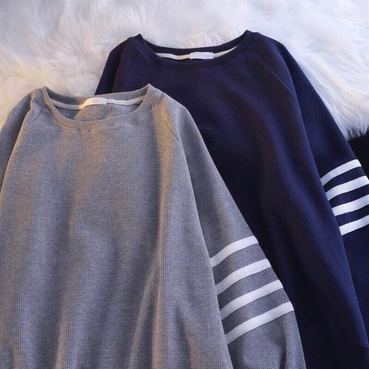 Áo Dài Tay 4 Sọc, Nỉ Sweater Form Rộng Sọc Tay Chất Đẹp Thời Trang Thu Đông(Hàng Sẵn)