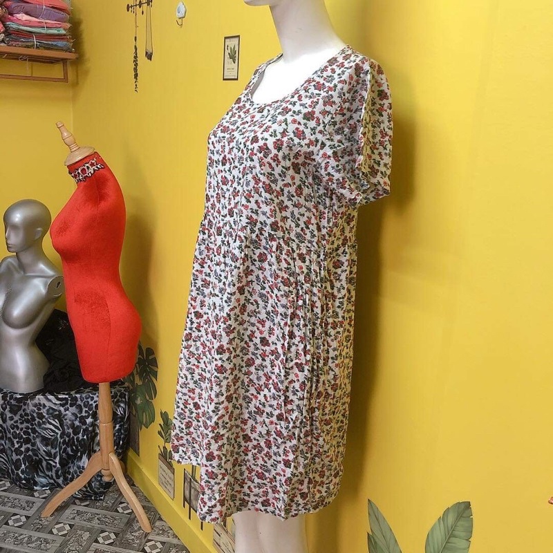 Đầm bigsize suông in hoa đồ si 2hand