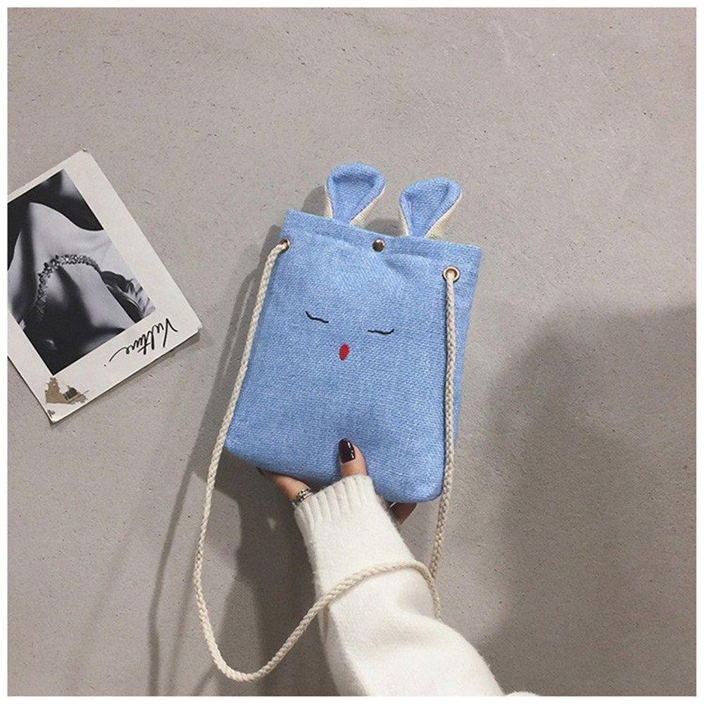MIHAN1 Túi Đeo Chéo Vải Bố Hình Thỏ Đáng Yêu