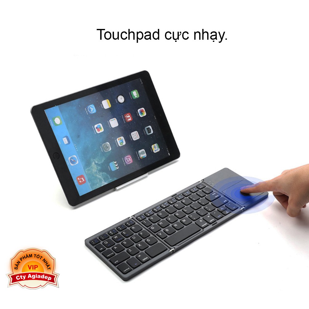 Bàn Phím Bluetooth + bàn di chuột xịn sò cho Laptop tablet điện thoại (Gấp gọn) AB033