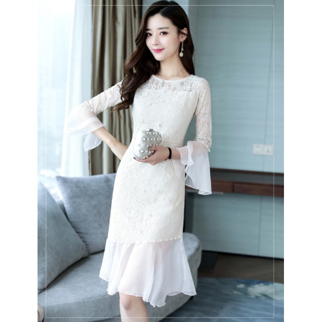 Đầm ren dạ hội phong cách Hàn Quốc