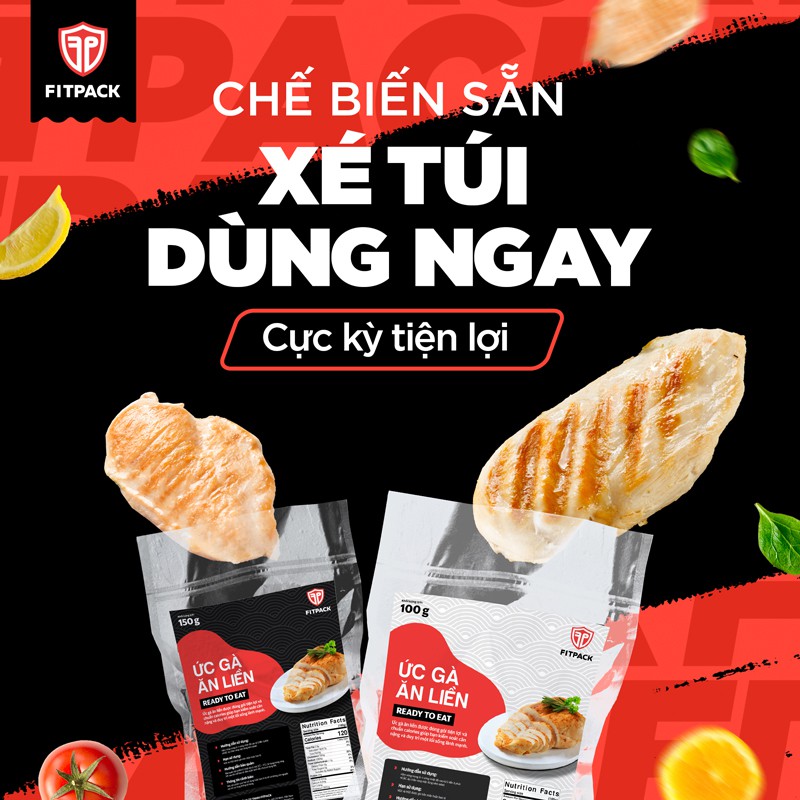 COMBO 8 GÓI ỨC GÀ ĂN LIỀN FITPACK 150g (Mix 8 vị)