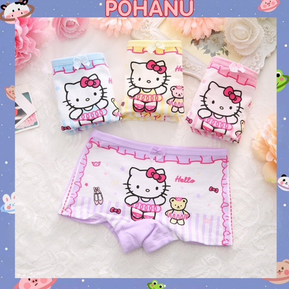 Quần chip đùi bé gái Pohanu quần lót chất cotton mềm mịn LD11