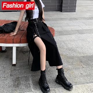 Chân Váy Dài Lưng Cao Phong Cách Thời Trang Harajuku Hàn Quốc