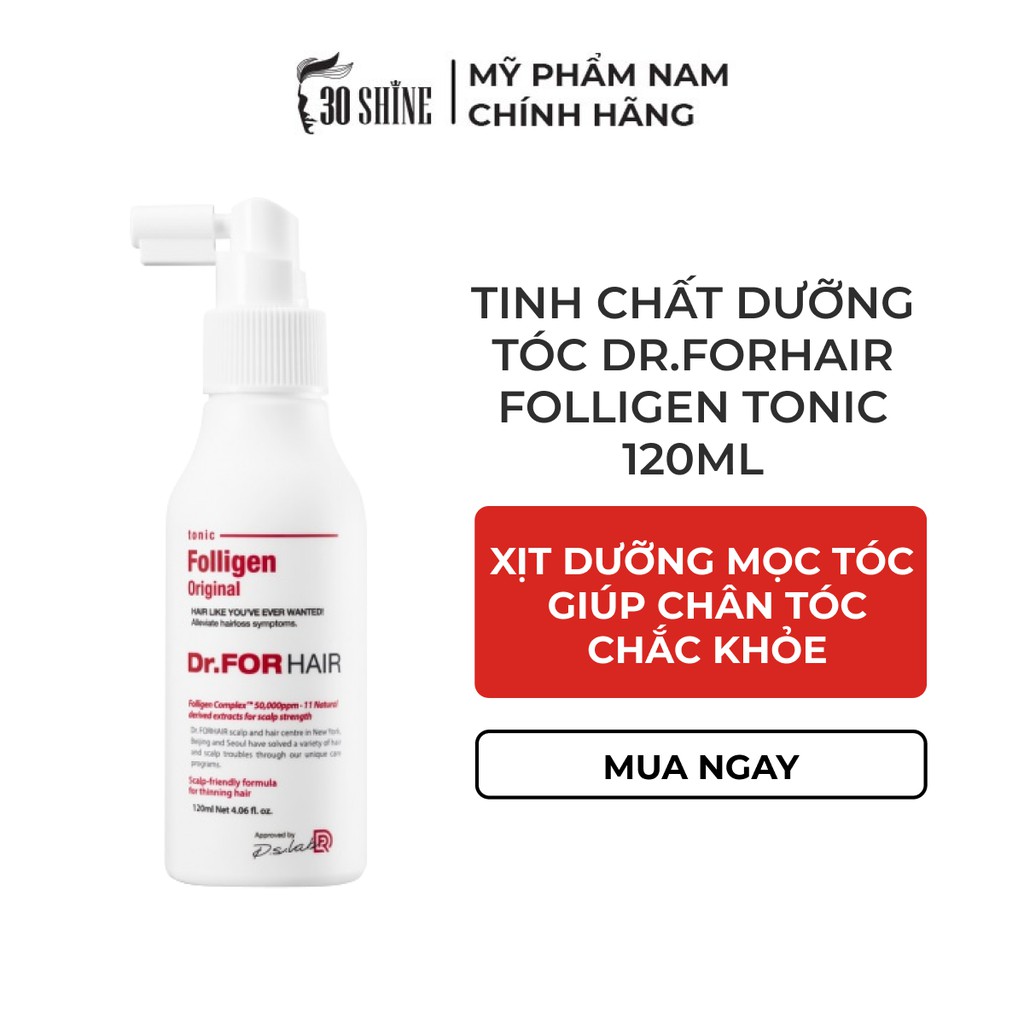 Xịt dưỡng tóc bảo vệ tóc khỏi nhiệt giảm gãy rụng tinh chất dưỡng tóc mềm mượt Dr.FORHAIR Folligen Tonic