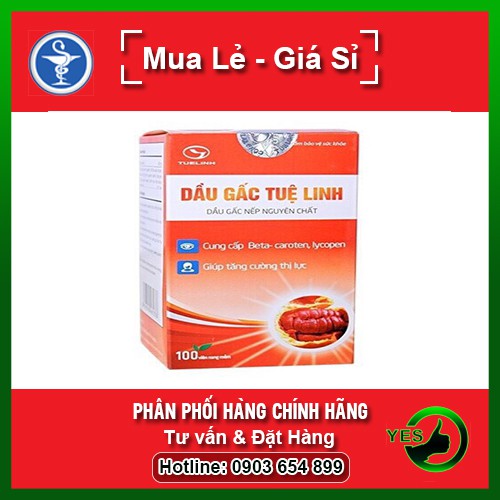 ❤[Chính hãng] Dầu Gấc Tuệ Linh - Phòng chống cận thị, làm đẹp da ( Hộp 60 Viên)