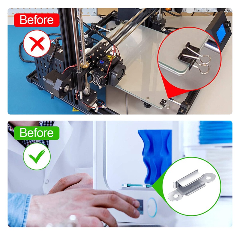 Set 12 kẹp kính cho máy in 3D Creality Ender 3 Pro, Ender 3S,Ender 5 Pro,CR-20 PRO,CR-10S Pro