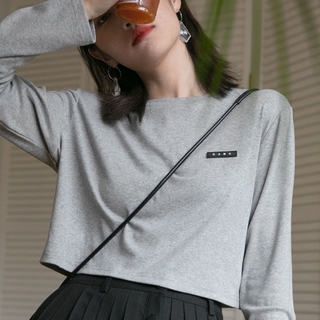 Áo Thun Croptop Tay Dài Phong Cách Hàn Quốc Cho Nữ
