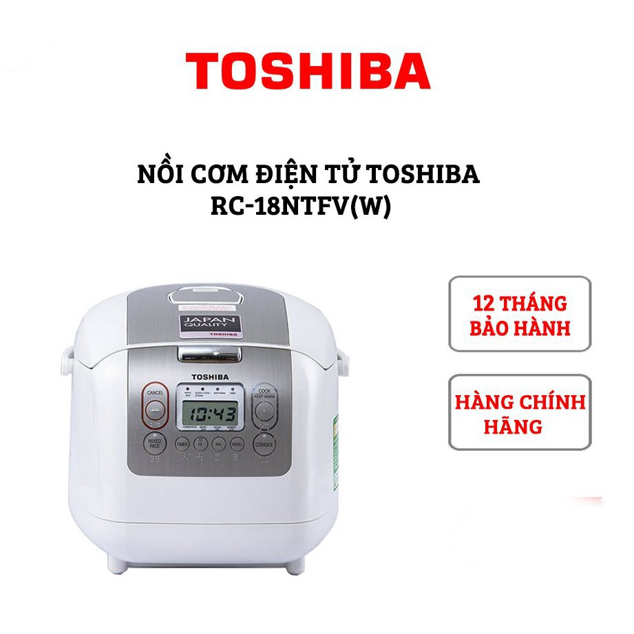 Nồi cơm điện tử Toshiba RC-18NTFV 1.8 Lít Chính hãng