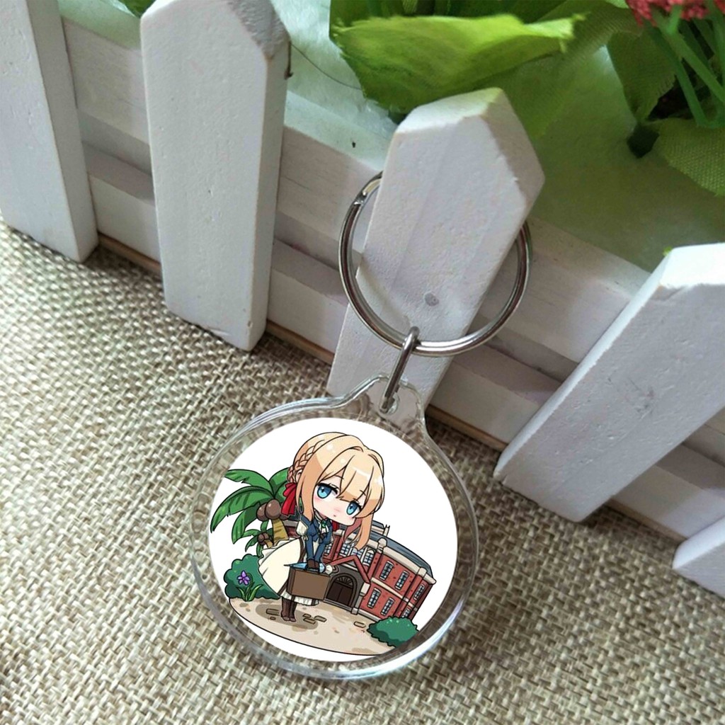 Móc khóa IN HÌNH VIOLET EVERGARDEN anime chibi đáng yêu tiện lợi