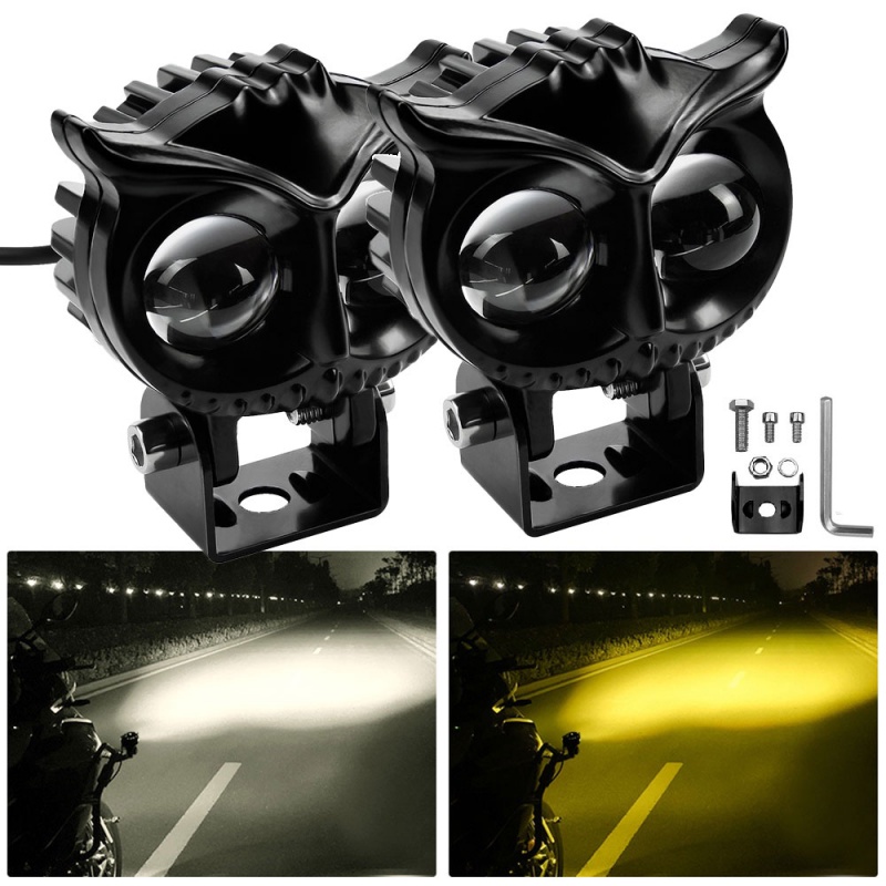 Đèn LED 23W Ánh Sáng Trắng Vàng Hình Cú Vọ Chống Thấm Nước Dành Cho Xe Mô Tô