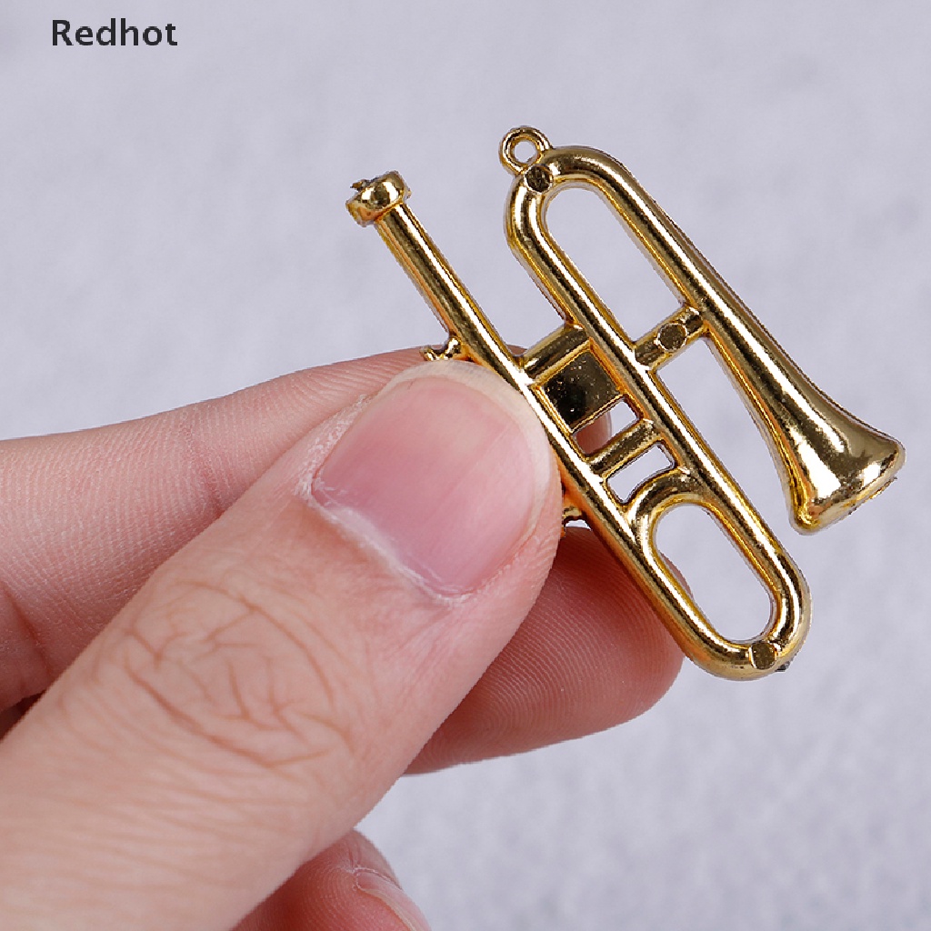 < Redhot > Nhạc Cụ Treo Trang Trí Cây Thông Noel Mini Bằng Nhựa Màu Vàng