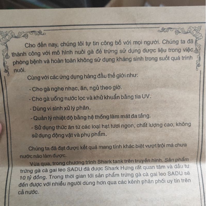Trứng gà tươi SADU nuôi Organic, trứng gà không béo, thơm ngon, 12 quả 1 hộp